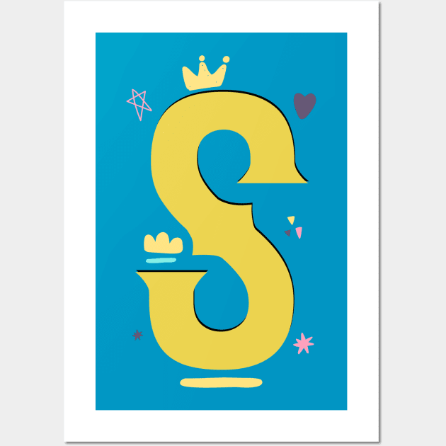 "S" This Is Letter S Capital First Letter In Your Name Wall Art by chidadesign